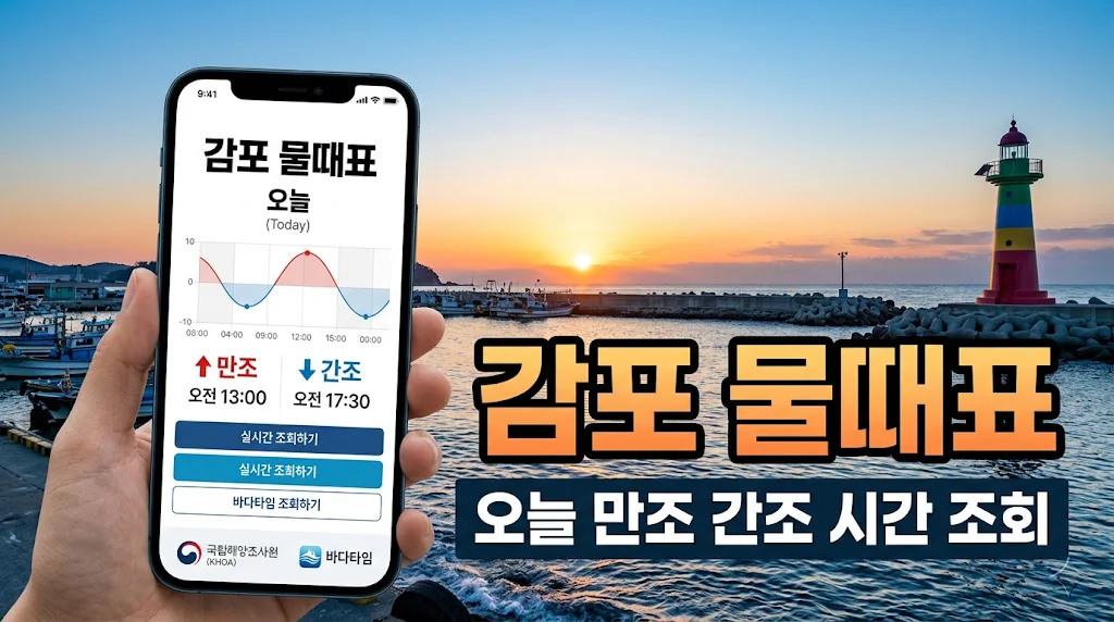 감포 물때표 오늘 물때 시간표 확인하기