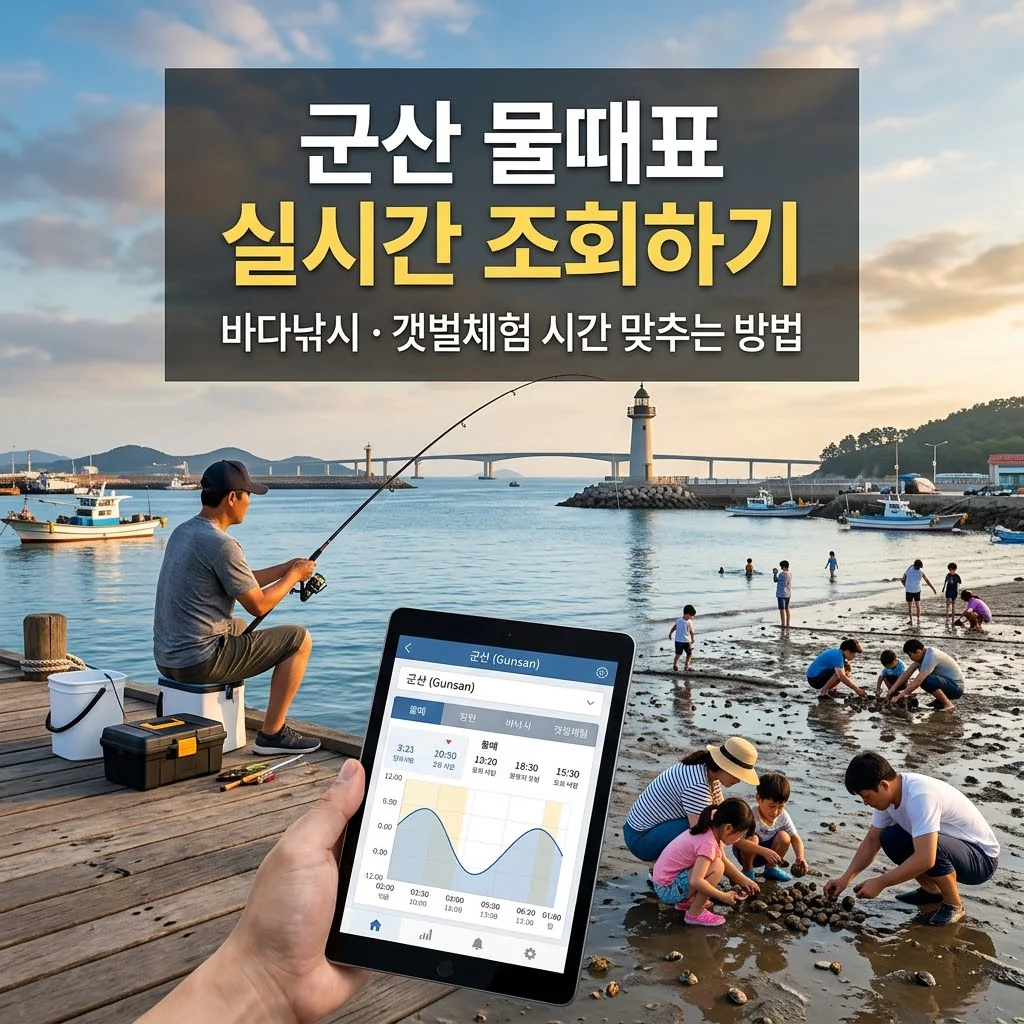 군산 물때표 5월 6월 7월 오늘 물때 시간표 달력 조회 — 간조·만조·바다낚시