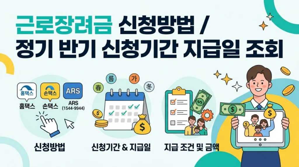 근로장려금 신청방법과 신청기간 총정리 (정기·반기·자동신청, 전화 신청까지)