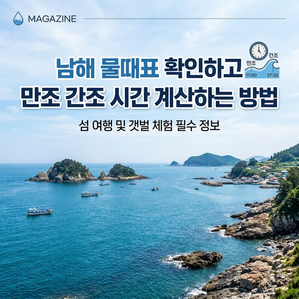 남해 물때표 5월 6월 7월 오늘 물때 시간표 달력 조회 — 간조·만조·바다낚시