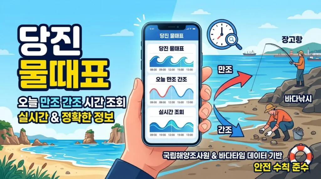 당진 물때표 오늘 물때 시간표 확인하기
