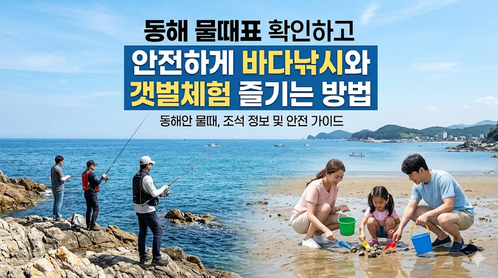 동해 물때표 오늘 물때 시간표 확인하기