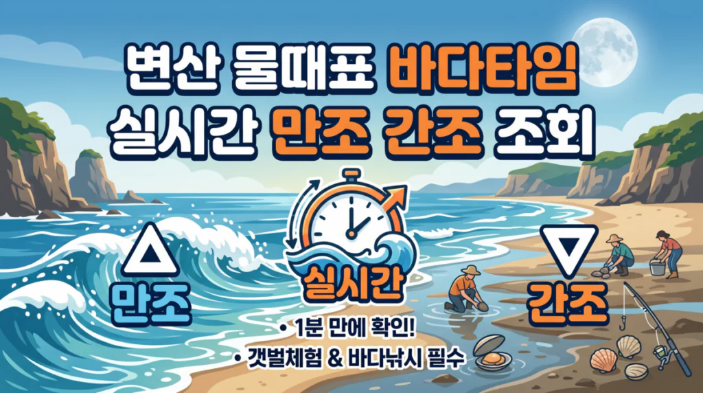 변산 물때표 / 오늘 물때 시간표 확인하기