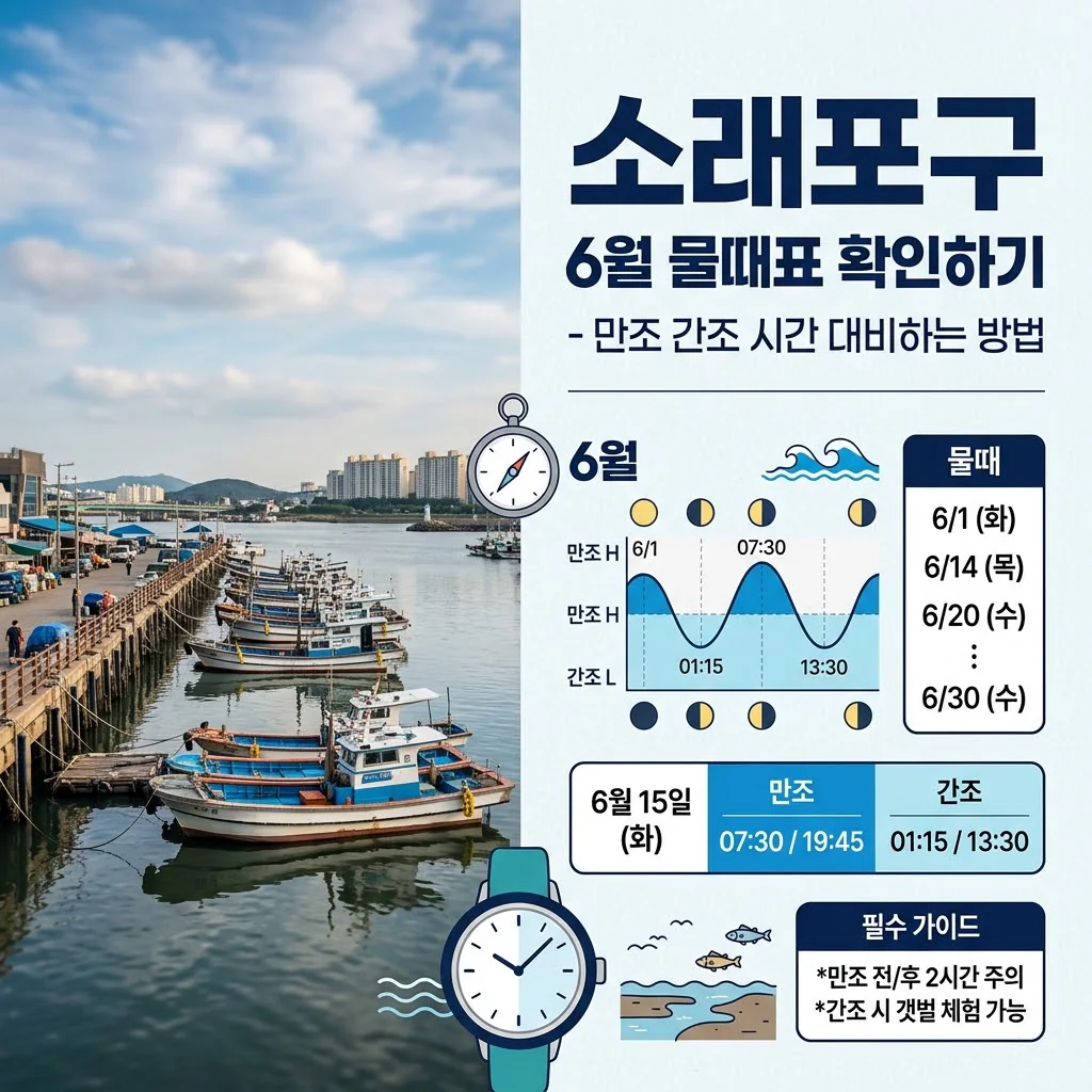 소래포구 6월 물때표 확인하기 - 만조 간조 시간 대비하는 방법