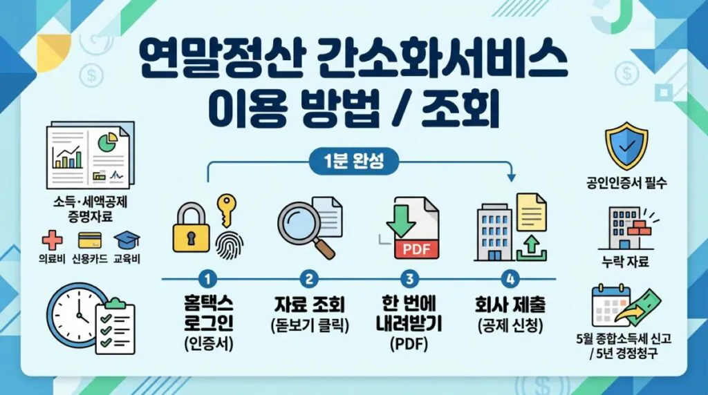 연말정산 간소화서비스 이용 방법 조회