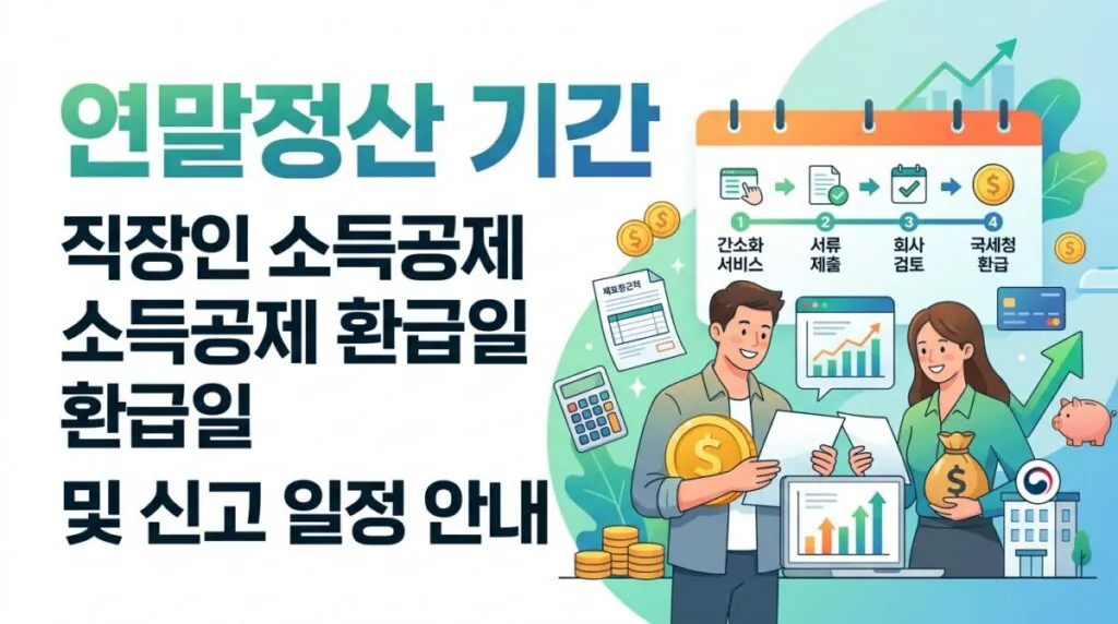 연말정산 기간 직장인 소득공제 환급일 및 신고 일정 안내