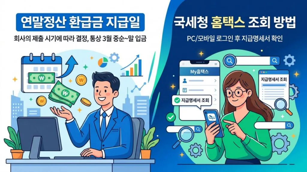 연말정산 환급금 지급일 및 국세청 홈택스 조회 방법