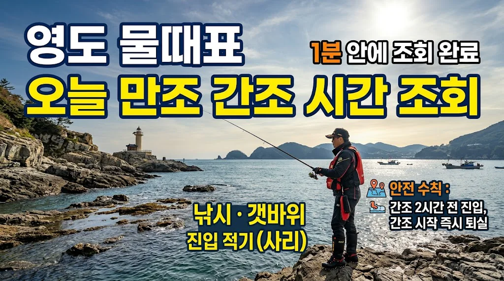 영도 물때표 오늘 물때 시간표 확인하기