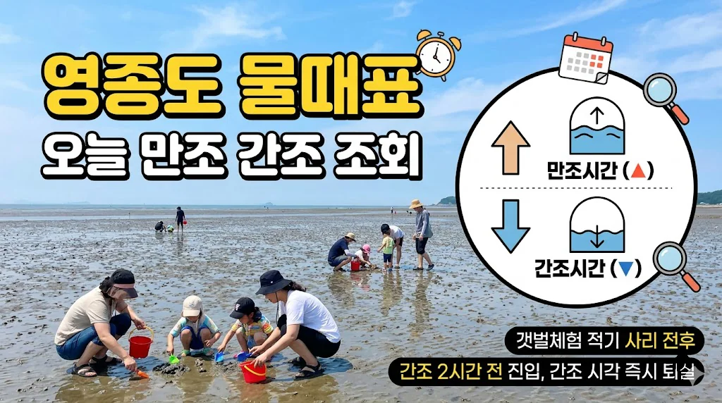 영종도 물때표 오늘 물때 시간표 확인하기