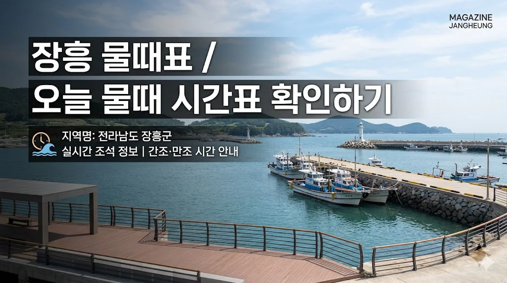 장흥 물때표 오늘 물때 시간표 확인하기