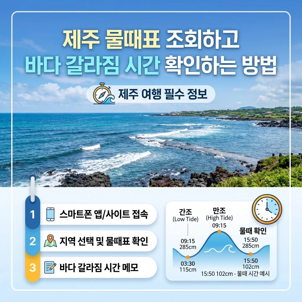 제주 물때표 오늘 물때 시간 확인