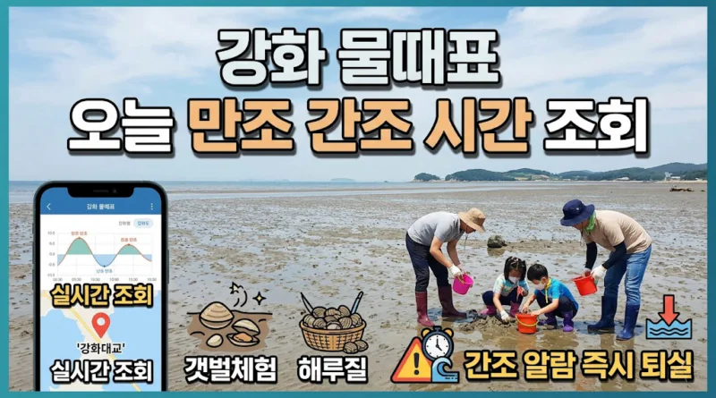 강화 물때표 오늘 물때 시간표 확인하기