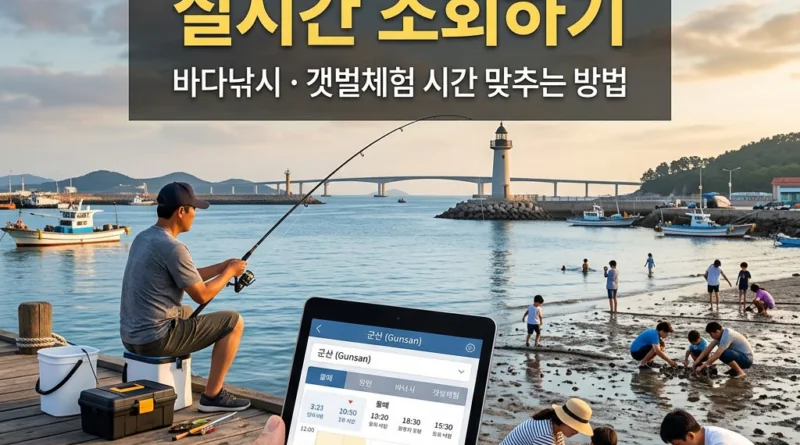 군산 물때표 5월 6월 7월 오늘 물때 시간표 달력 조회 — 간조·만조·바다낚시