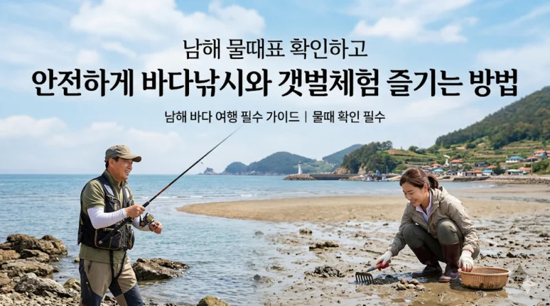 남해 물때표 오늘 물때 시간표