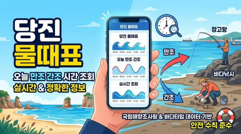 당진 물때표 오늘 물때 시간표 확인하기