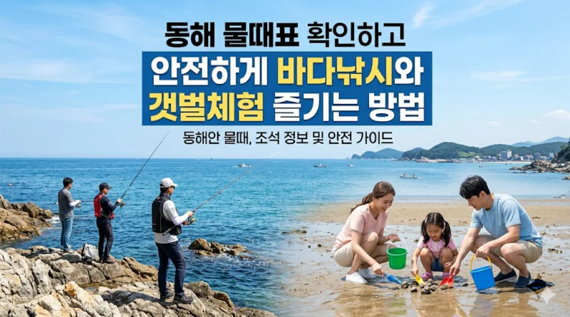 동해 물때표 오늘 물때 시간표 확인하기