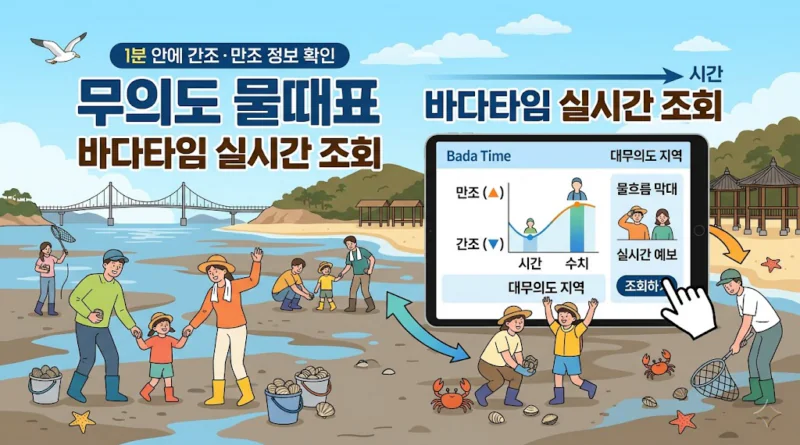 무의도 물때표 오늘 물때 시간표 확인하기