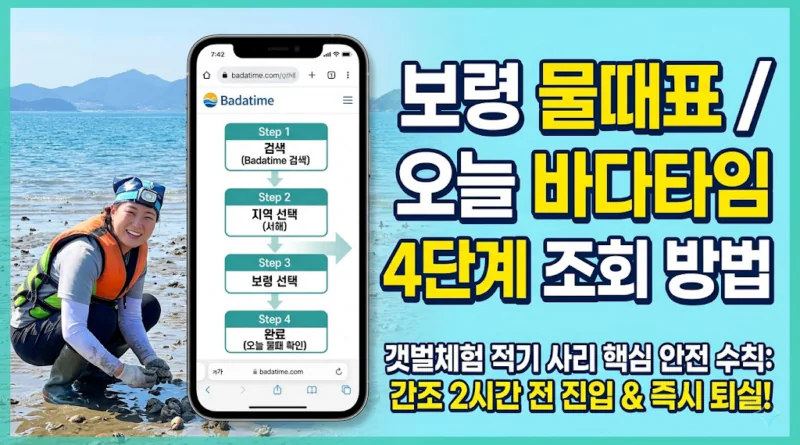 보령 물때표 오늘 물때 시간표 확인하기