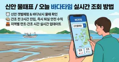 신안 물때표 오늘 물때 시간표 확인하기