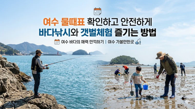 여수 물때표 오늘 물때 시간표 확인하기