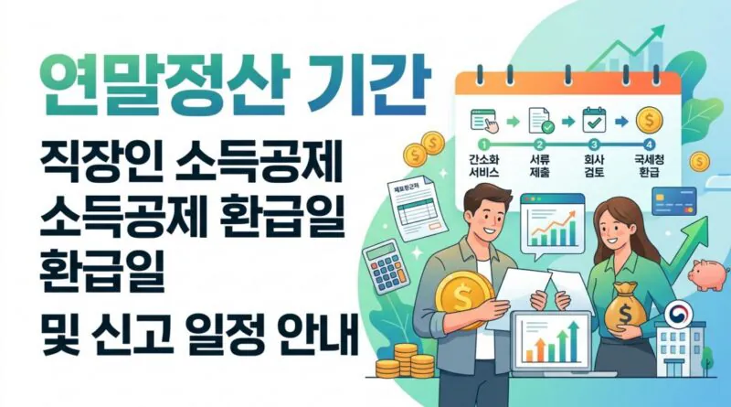연말정산 기간 직장인 소득공제 환급일 및 신고 일정 안내