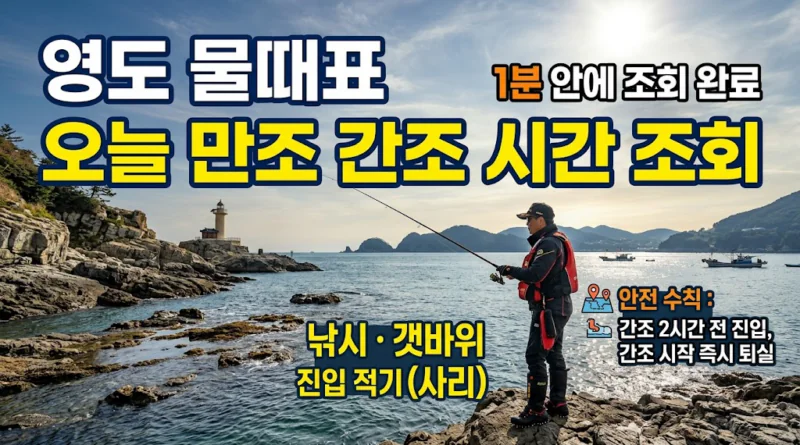 영도 물때표 오늘 물때 시간표 확인하기