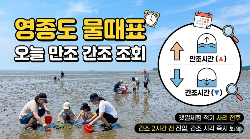 영종도 물때표 오늘 물때 시간표 확인하기