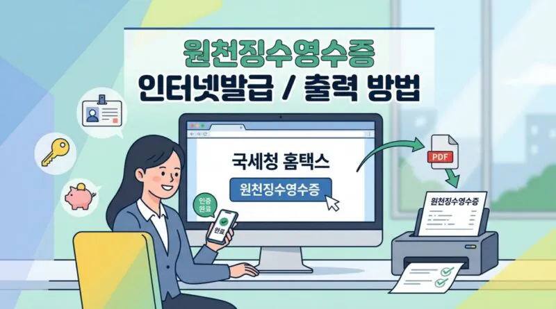 원천징수영수증 인터넷발급 출력 방법
