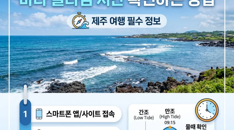 제주 물때표 오늘 물때 시간 확인