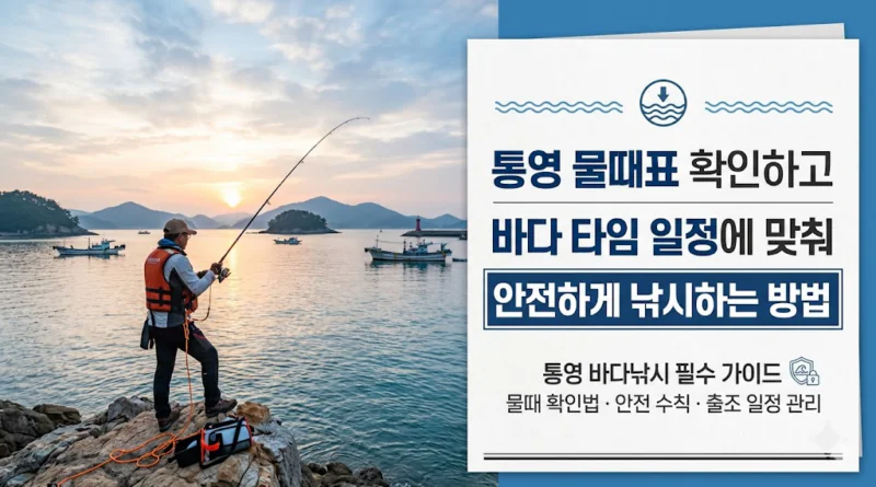 통영 물때표 오늘 물때 시간표 확인하기