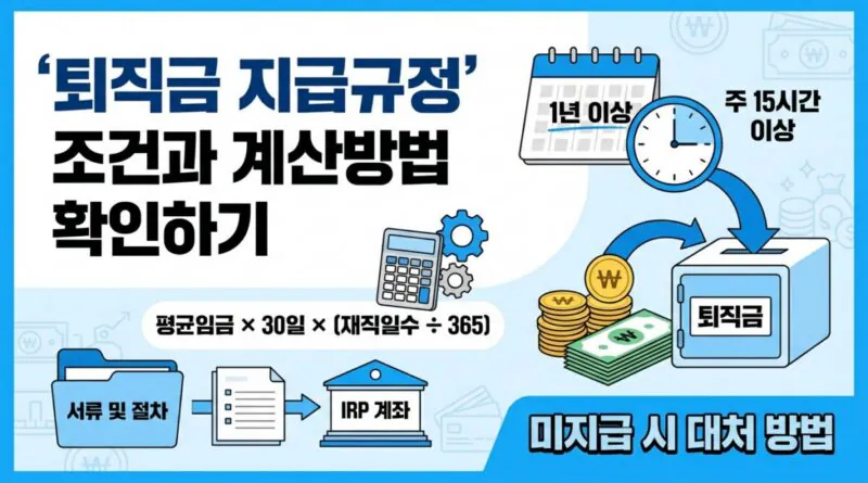 퇴직금 지급규정 지급기한 계산방법