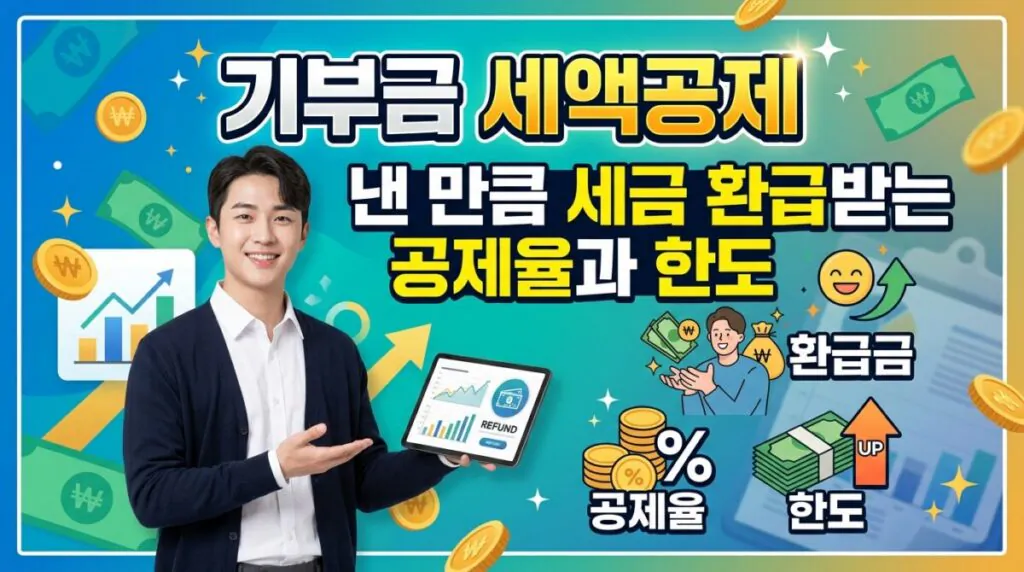 기부금 세액공제, 낸 만큼 세금 환급받는 공제율과 한도