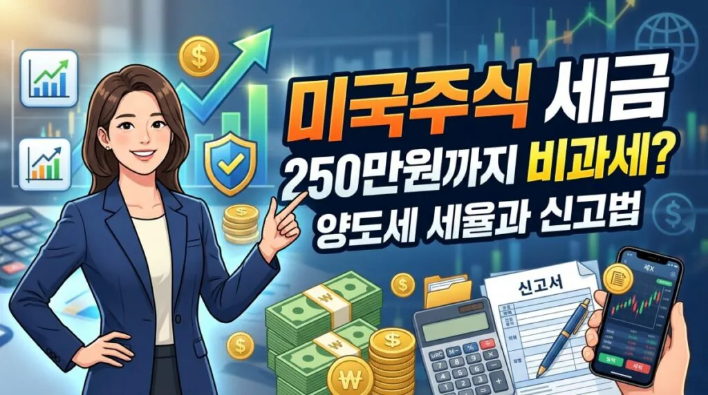 미국주식 세금, 250만원까지 비과세 양도세 세율과 신고법