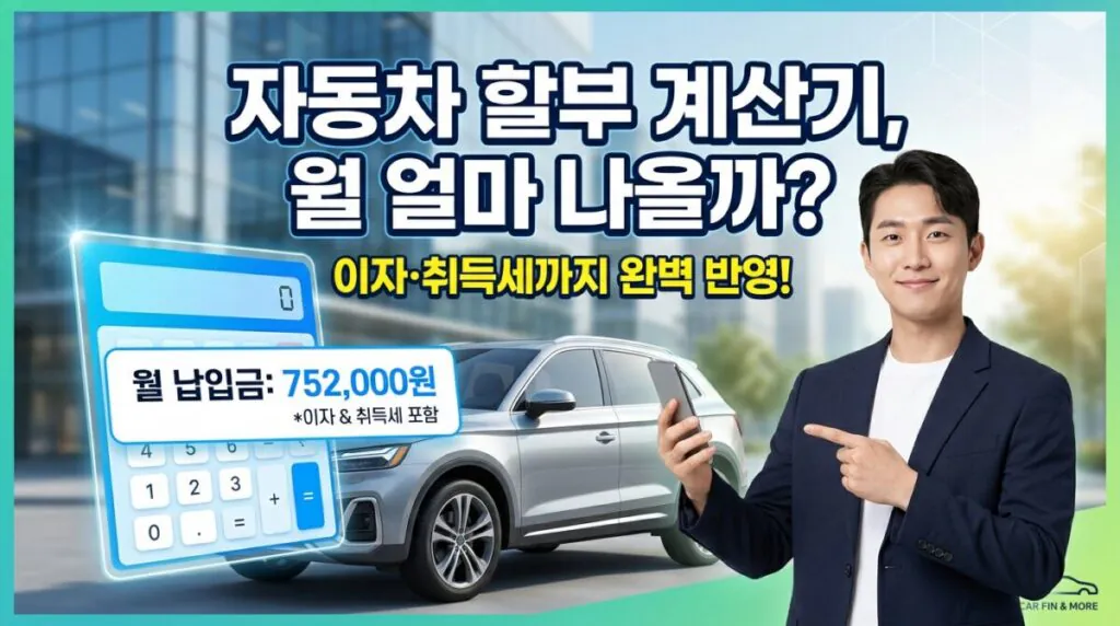 자동차 할부 계산기, 월 얼마 나올까 이자·취득세까지 반영