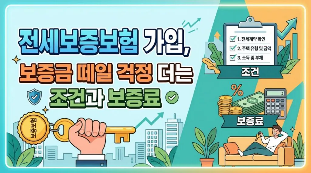 전세보증보험 가입, 보증금 떼일 걱정 더는 조건과 보증료