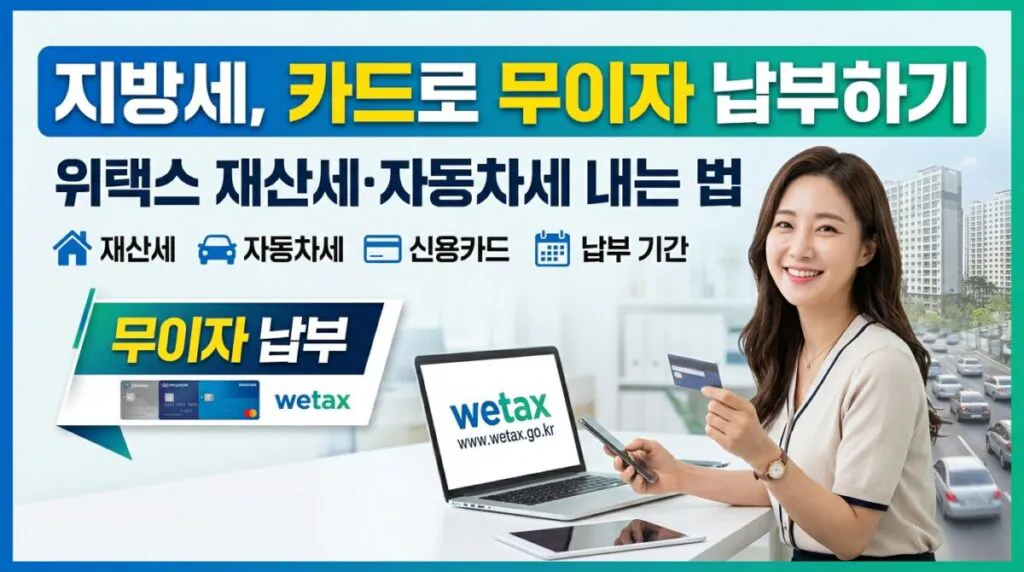 지방세, 카드로 무이자 납부하기 — 위택스 재산세·자동차세 내는 법