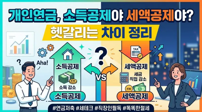 개인연금, 소득공제야 세액공제야 헷갈리는 차이 정리