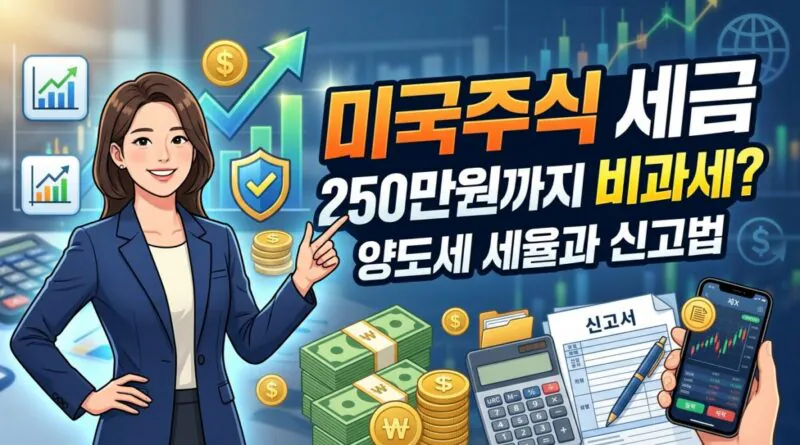 미국주식 세금, 250만원까지 비과세 양도세 세율과 신고법