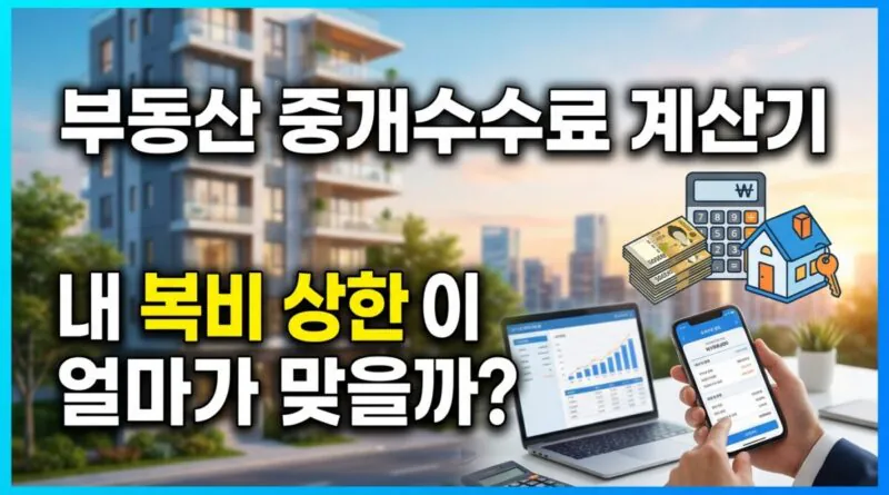 부동산 중개수수료 계산기, 내 복비 상한이 얼마가 맞을까