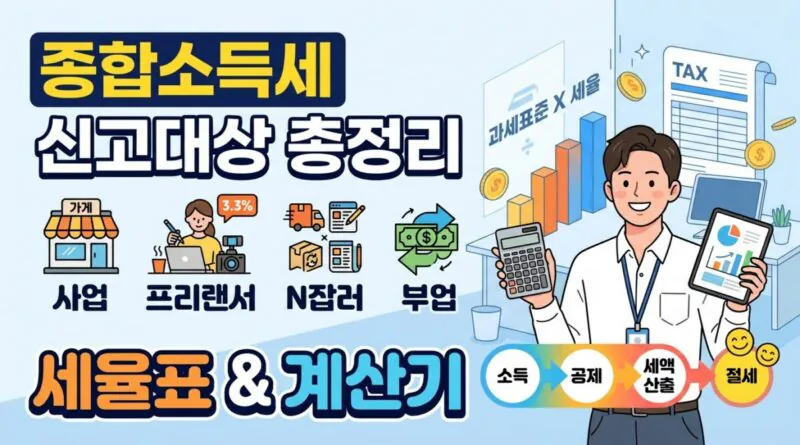 종합소득세 신고대상 총정리 세율표와 계산기로 내 세금 구간 미리 계산하기