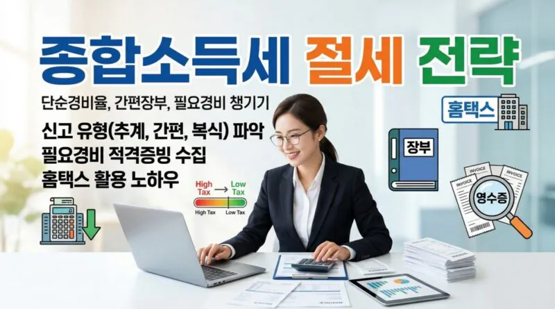 종합소득세 절세 방법 단순경비율, 간편장부, 복식부기 조건과 필요경비 챙기기