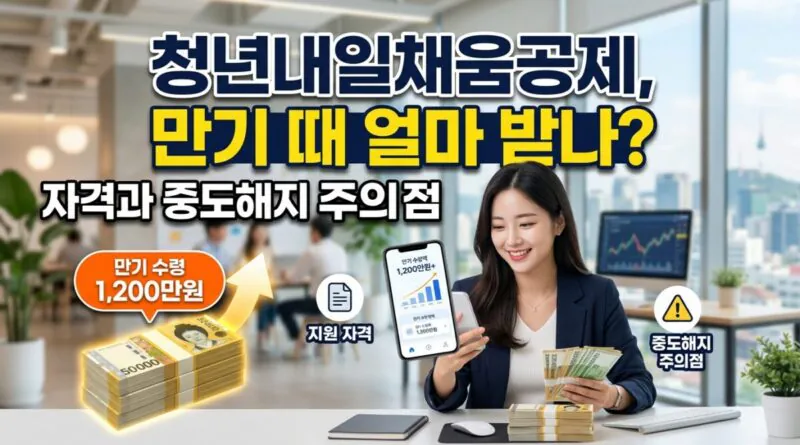 청년내일채움공제, 만기 때 얼마 받나 자격과 중도해지 주의점