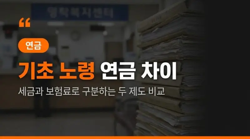 기초연금과 노령연금 차이 (재원·자격·2026년 지급액·연계감액 150% 기준)