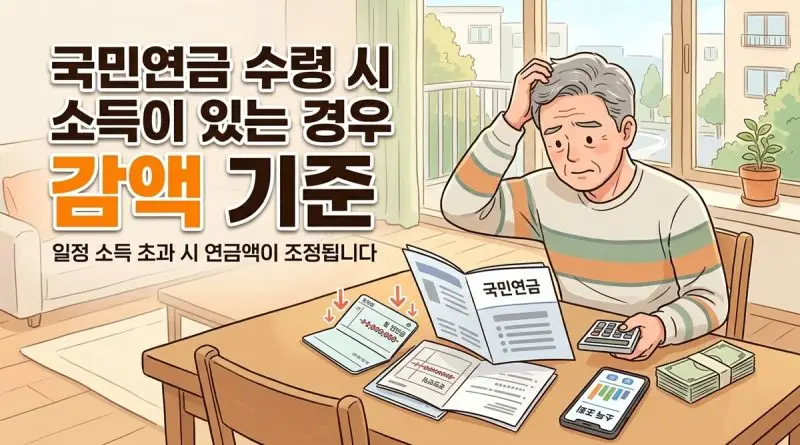 국민연금 수령 시 소득이 있는 경우 감액 기준