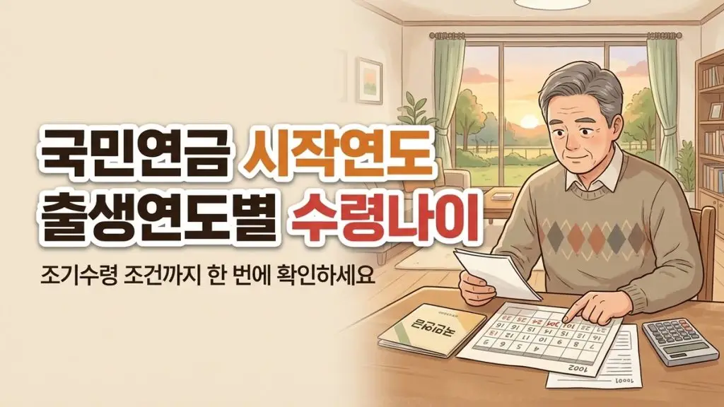 국민연금 시작연도 출생연도별 수령나이 조기수령 조건
