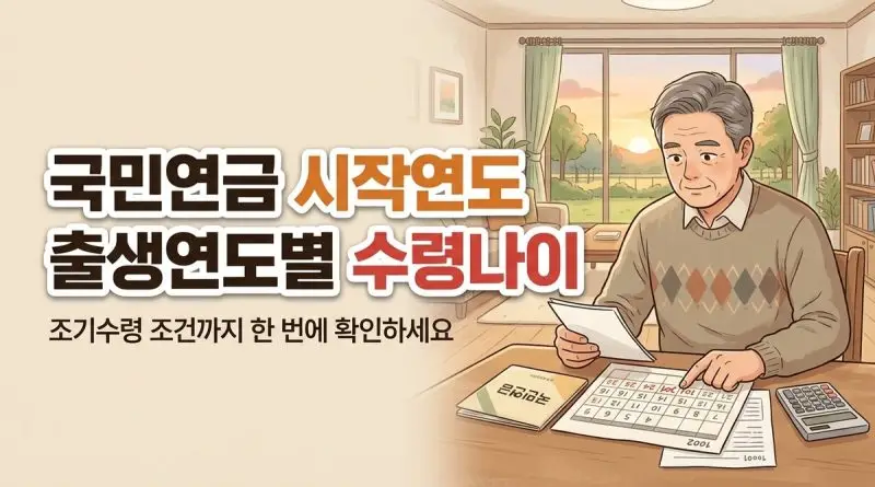 국민연금 시작연도 출생연도별 수령나이 조기수령 조건