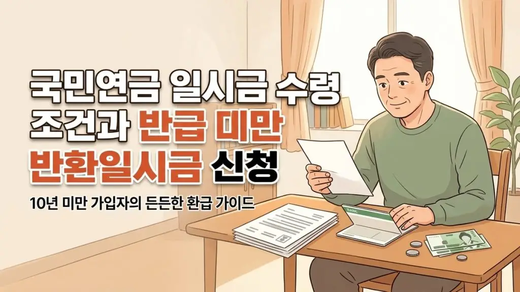 국민연금 일시금 수령 조건과 반환일시금 신청