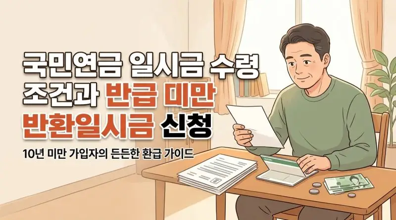 국민연금 일시금 수령 조건과 반환일시금 신청