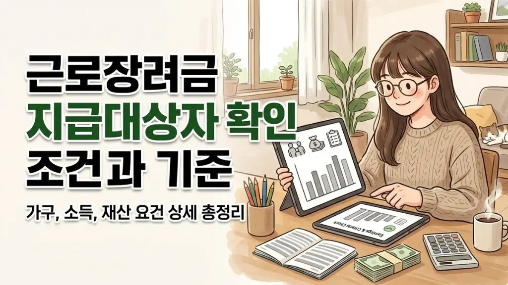 근로장려금 지급대상자 확인 조건과 기준