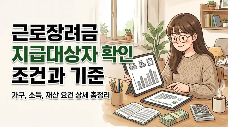 근로장려금 지급대상자 확인 조건과 기준